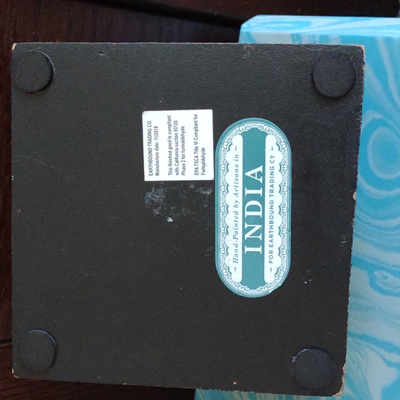 Earthbound Trading Co Beautiful Floral Hand painted Trinket Box - Picture 6 of 6